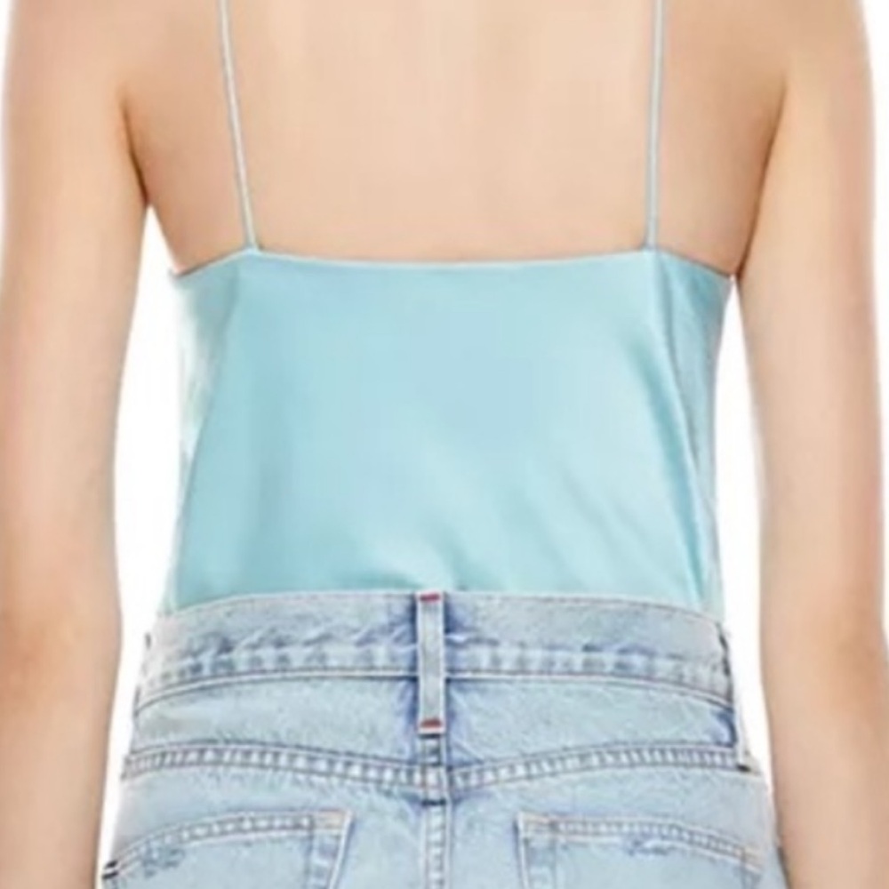 Alice + Olivia Sky Blue Satin Top - Picture 3 of 7